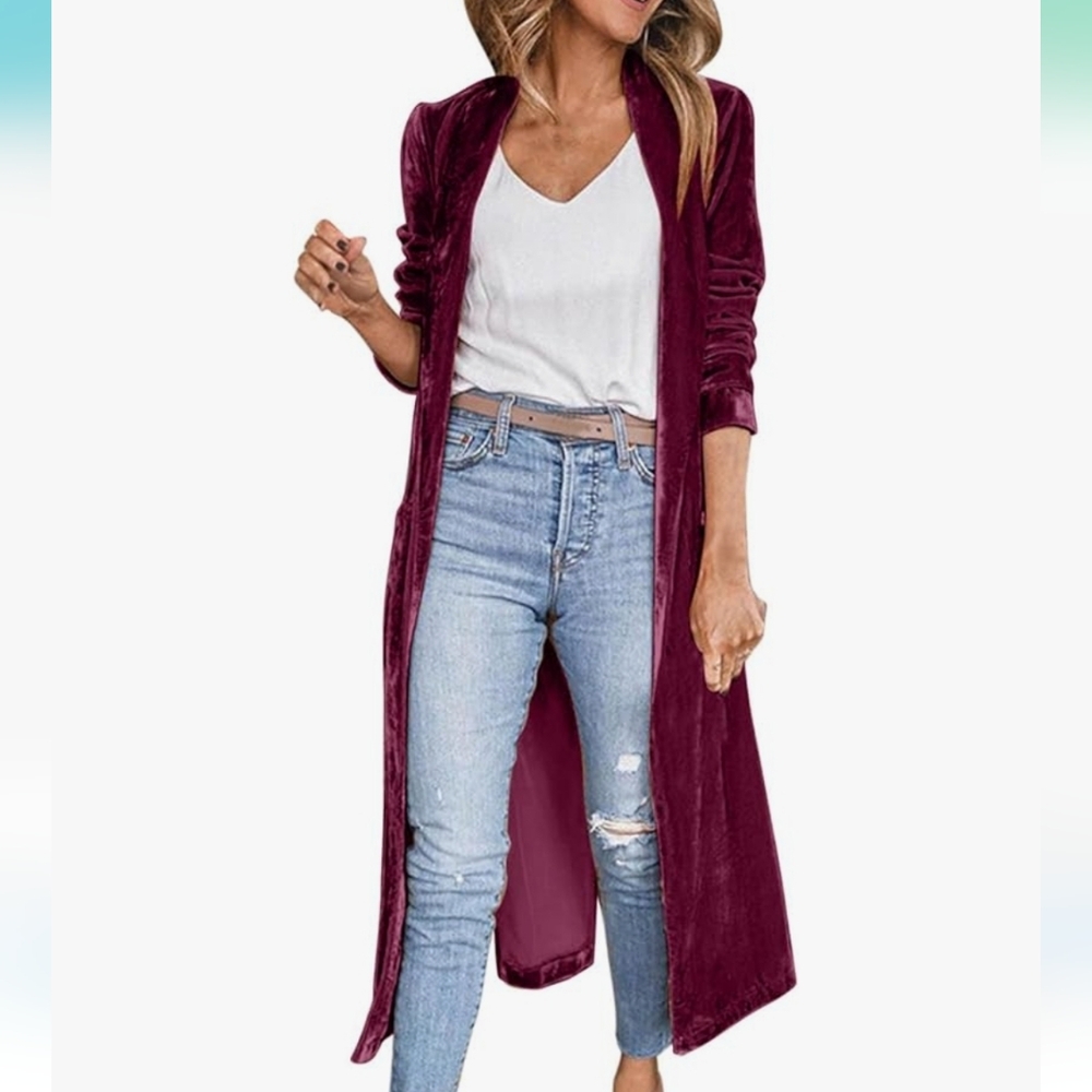 Velvet Long Duster Open